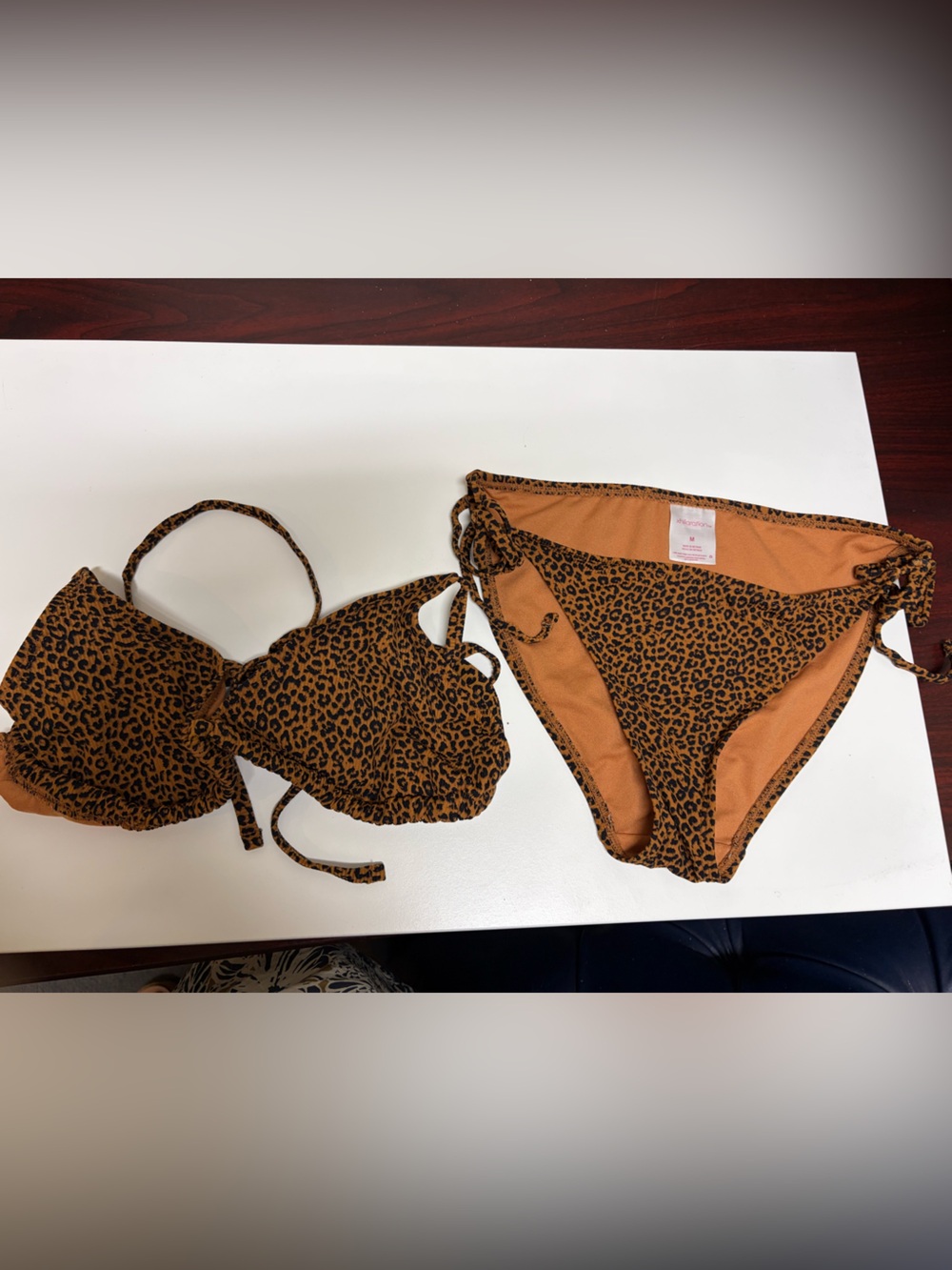 Xhilaration Leopard Print Brown Two-Piece Bikini
